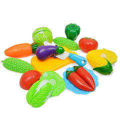 12-Piece Kids Fruit & Vegetable Cutting Set for Pretend Play