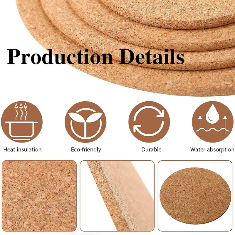 5PCS Natural Wood RV Coaster Set - Keep Drinks Secure & Stylish