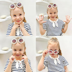 Kids Casual Flower Sun Protection Sunglasses for Boys and Girls