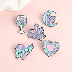 Cartoon Gem Diamond Goblet Brooch For Men