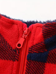 Toddler Baby Boys Plaid Zipper Vest Fleece Jacket Winter Outwear