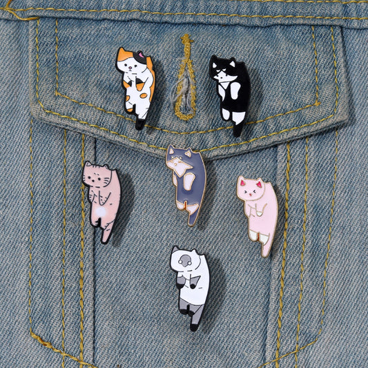 Kitten Alloy Brooch For Men Creative Kitten Pins For Men