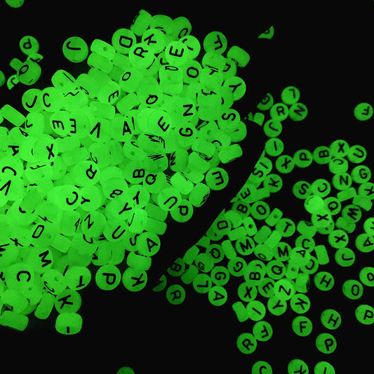 100Pcs 4x7mm Glow In The Dark Acrylic Beads Round Loose Beads DIY Jewelry