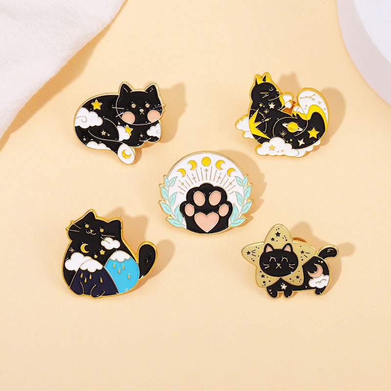 Cloud Cat Claw Cat Brooch Buttons Aluminum Alloy Pins For Men