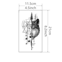 Geometric Wolf Abstract Pattern Tattoo Sticker - Waterproof