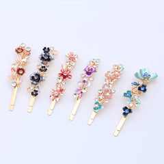 Rhinestone Flower Bobby Pin Head Jewelry Side Clip Hair Accessory