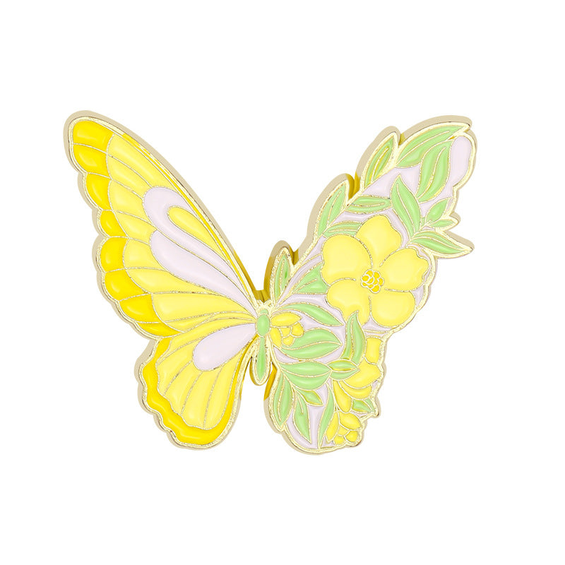Colorful Butterfly Brooch Aluminum Alloy Pin for Men