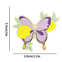 Colorful Butterfly Brooch Aluminum Alloy Pin for Men
