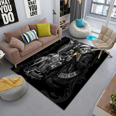 Skull Printed Plush Rug Soft Non Slip Area Rug Living Bedroom Playroom Decor