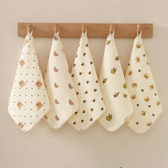 Soft Pattern Face Towel 9.84x9.84in Quick Drying Wash Cloth