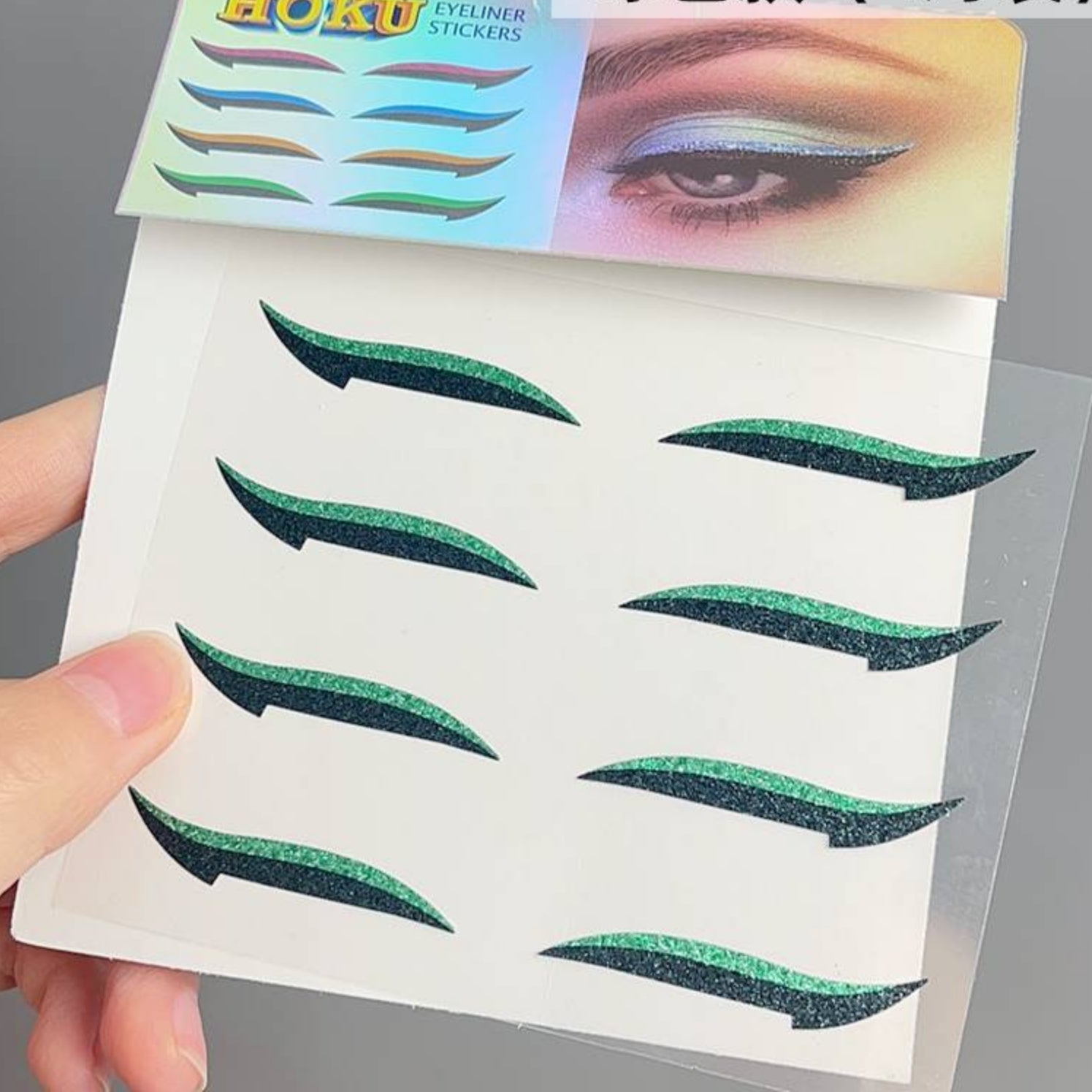 8pcs Glitter Eyeliner Stickers for Double Eyelid - Reusable and Long Lasting