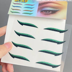 8pcs Glitter Eyeliner Stickers for Double Eyelid - Reusable and Long Lasting