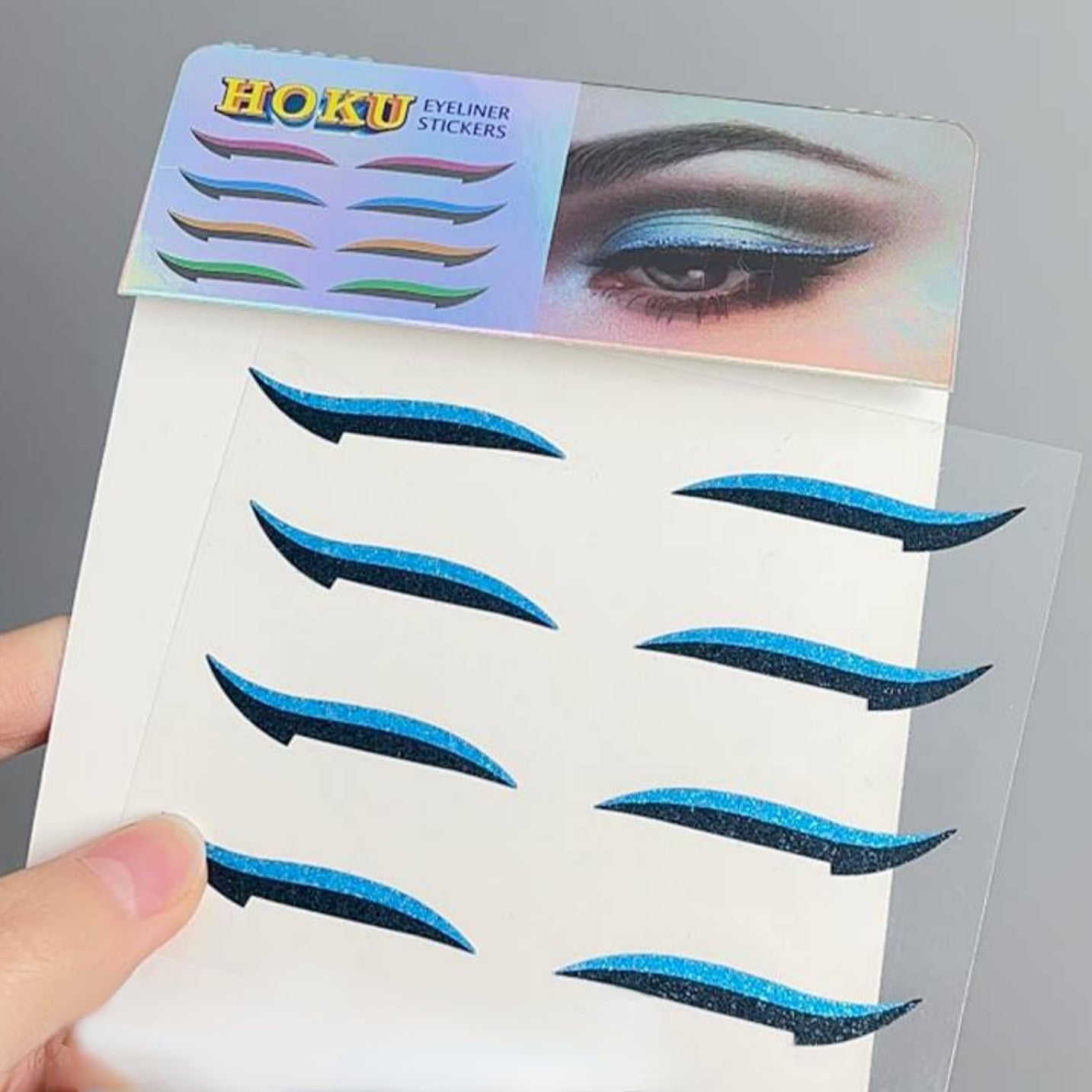 8pcs Glitter Eyeliner Stickers for Double Eyelid - Reusable and Long Lasting