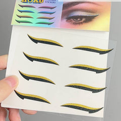 8pcs Glitter Eyeliner Stickers for Double Eyelid - Reusable and Long Lasting