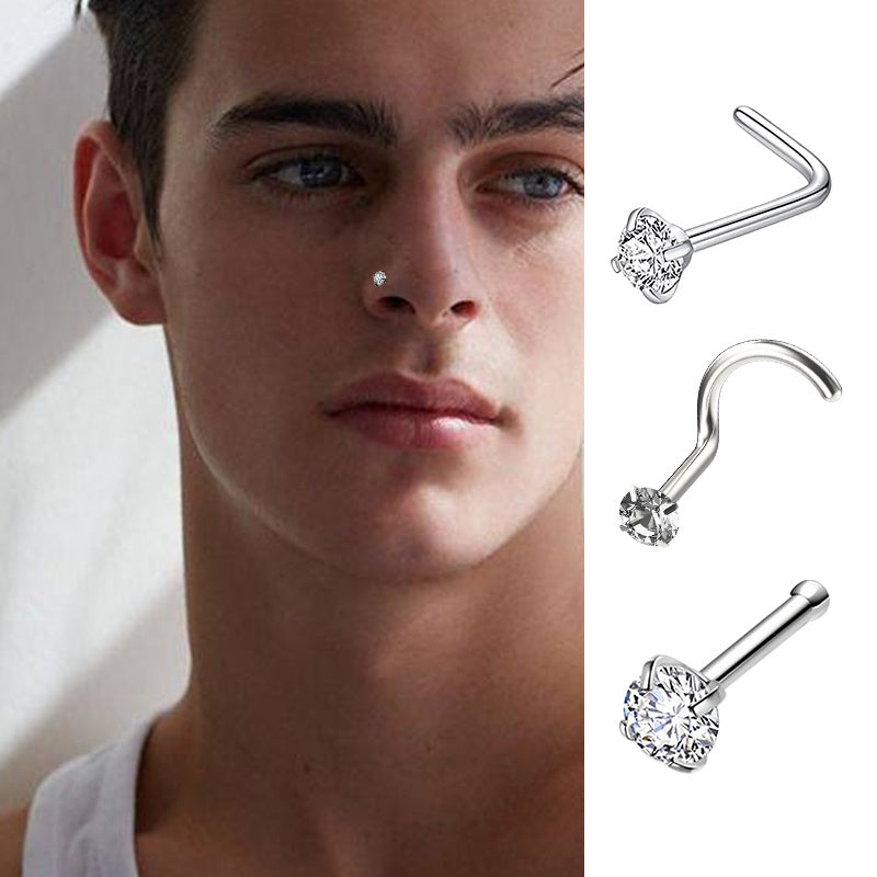 12pcs 20G Nose Rings Set Stainless Steel Nose Piercing Jewelry