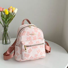 Mini Floral Jacquard Backpack for Work & Travel