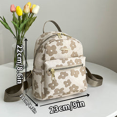Mini Floral Jacquard Backpack for Work & Travel