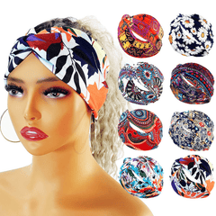 Boho Headband Wide Floral Knot Stretch Turban Head Wrap Hair Scarf Accessories