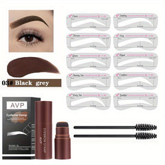 Waterproof Eyebrow Styling Kit Long Lasting Stamp Stick Stencil Brushes