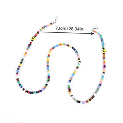 Colorful Smile Face Glasses Lanyard Anti-lost Beaded Mask Chain