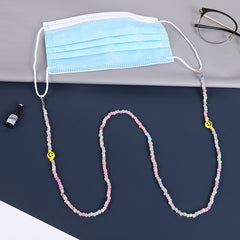 Colorful Smile Face Glasses Lanyard Anti-lost Beaded Mask Chain