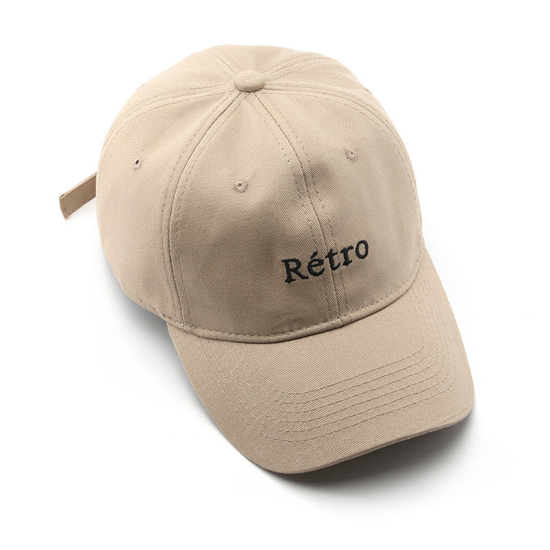 Retro Letter Embroidery Baseball Cap Cotton Sunscreen Dad Hat
