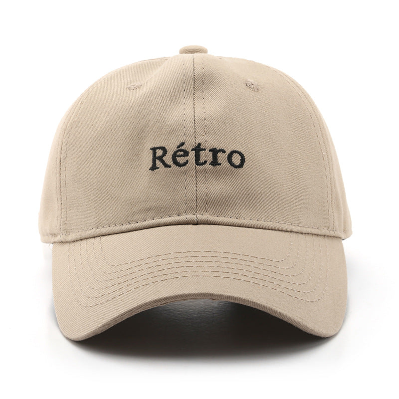 Retro Letter Embroidery Baseball Cap Cotton Sunscreen Dad Hat