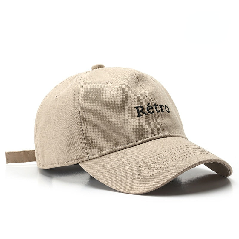 Retro Letter Embroidery Baseball Cap Cotton Sunscreen Dad Hat