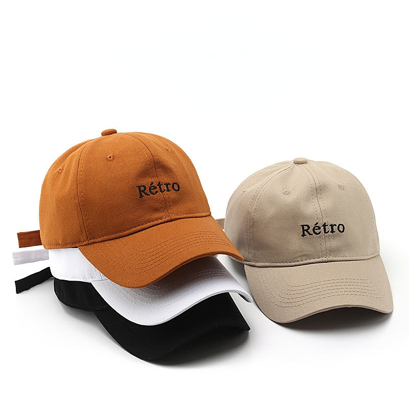 Retro Letter Embroidery Baseball Cap Cotton Sunscreen Dad Hat