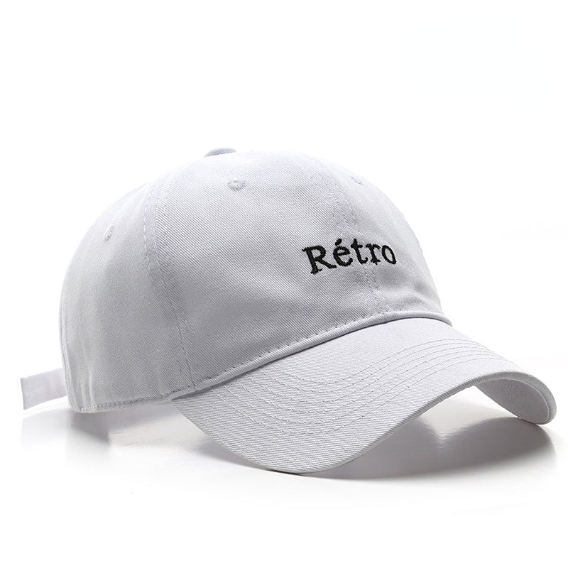 Retro Letter Embroidery Baseball Cap Cotton Sunscreen Dad Hat