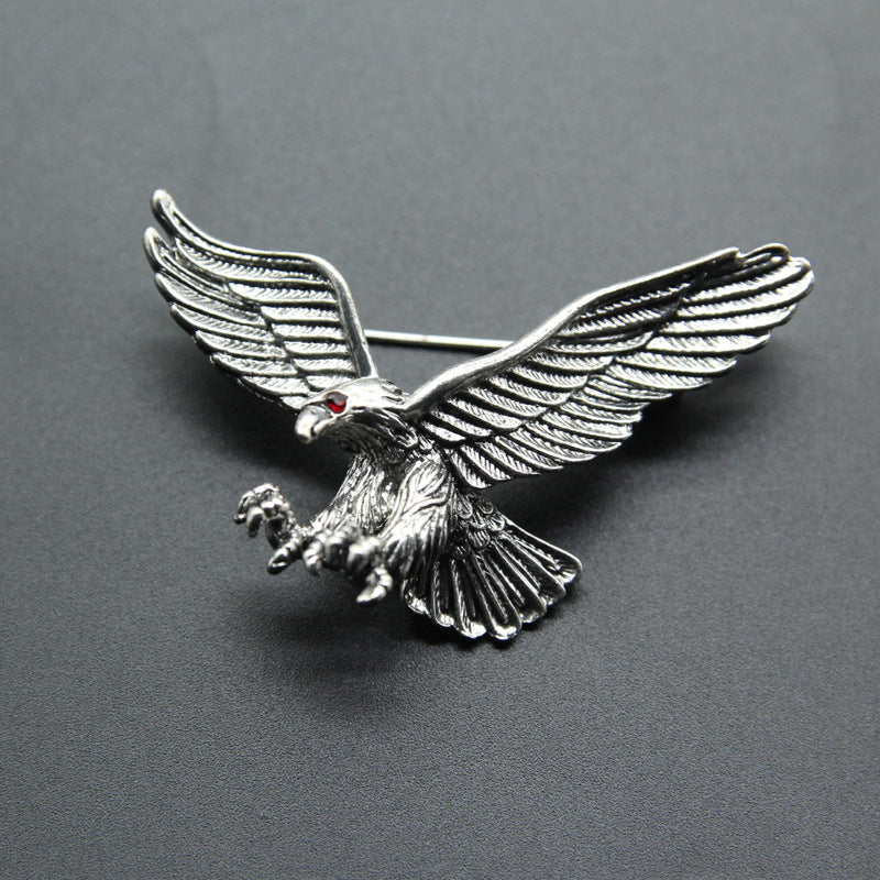 Men's Flying Eagle Brooches 3 Colors Animal Pins