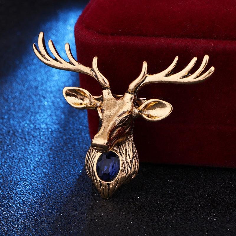 Animal Shaped Elk Brooch Pin for Men Suit Coat Lapel Pins