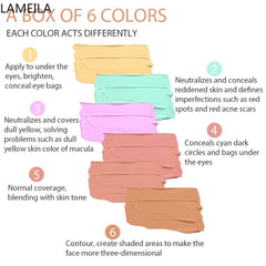 Concealer Palette Cream Contouring Kit for Dark Circles Scars Uneven Skin Tone