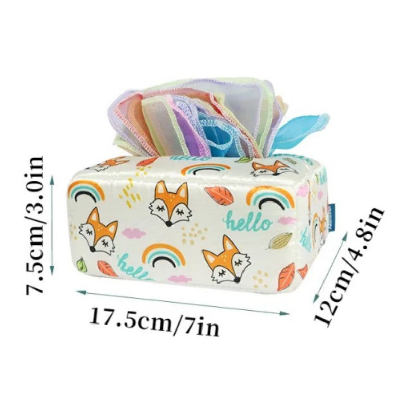 Baby Proof Tissue Box with Finger Exercising Toy