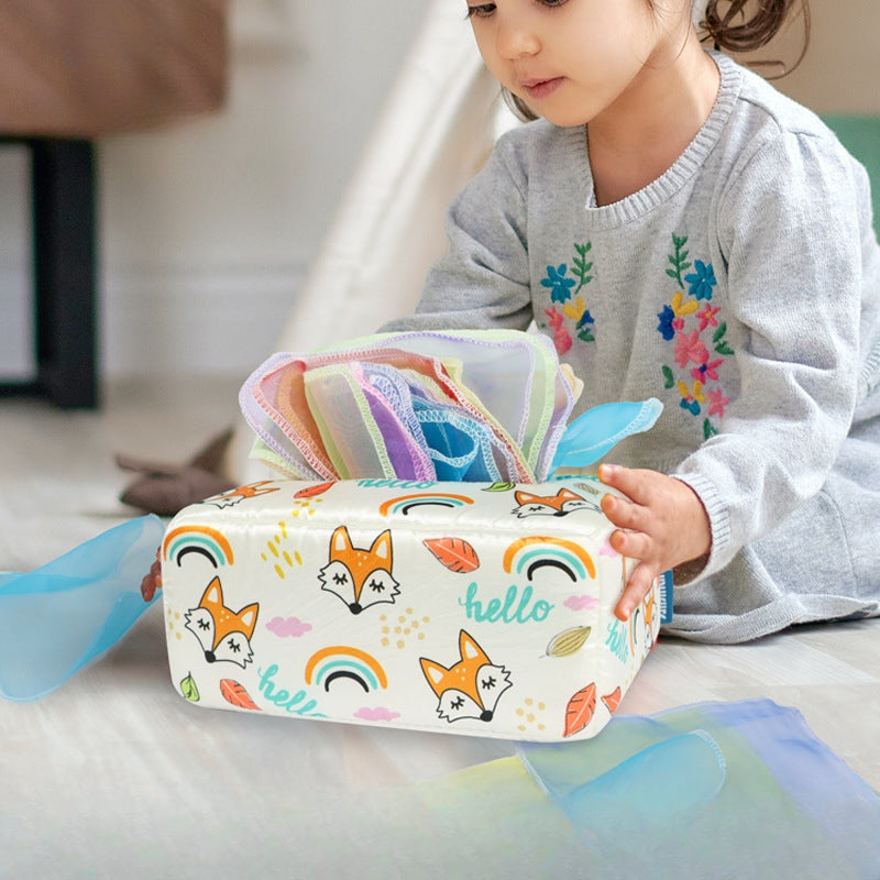 Baby Proof Tissue Box with Finger Exercising Toy