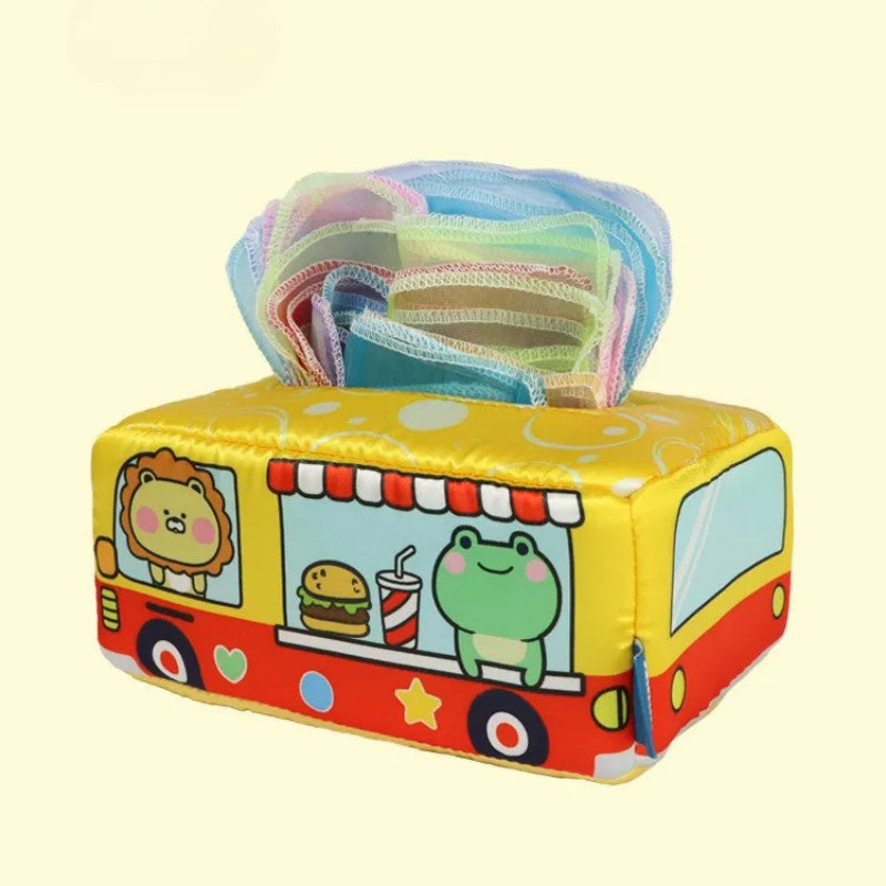 Baby Proof Tissue Box with Finger Exercising Toy