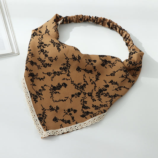 Boho Floral Hair Scarf Headband Vintage Hair Accessory for Women