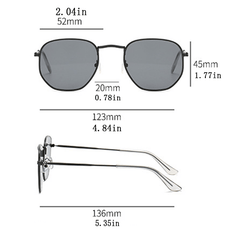Geometric Metal Frame Sunglasses UV400