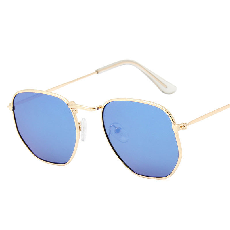 Geometric Metal Frame Sunglasses UV400