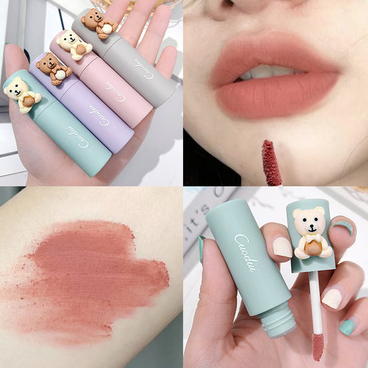 Bear Packed Velvet Matte Lipstick Blush Soft Matte Waterproof Lip Gloss