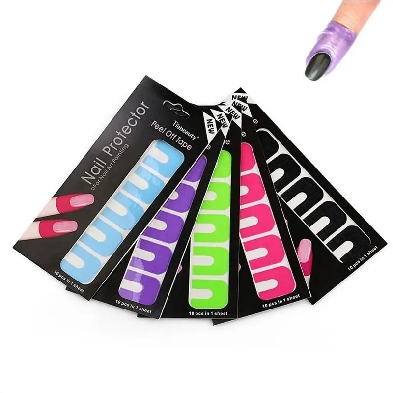 Nail Polish Protector Disposable Peel Off Tapes Skin Nails Glue Stickers
