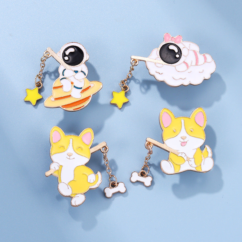 Astronaut Cat Brooch Men's Alloy Pin
