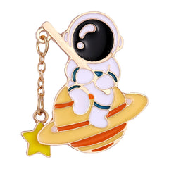 Astronaut Cat Brooch Men's Alloy Pin