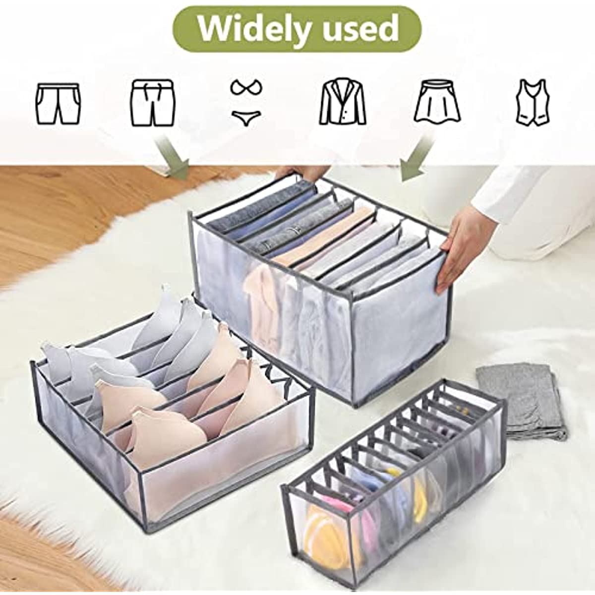 Large Wardrobe Clothes Organizer 7 Grids 9 Grids Folded Clothes Organizer