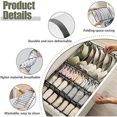 6 Grids Bra Drawer Organizer Lingerie Storage Bins