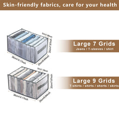 Jeans Closet Shelf Organizer 7 Grid Mesh Foldable Drawer Storage Box