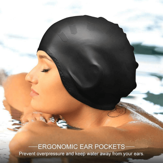 Waterproof Swimming Cap for Men and Women High Elasticity Ears Protection