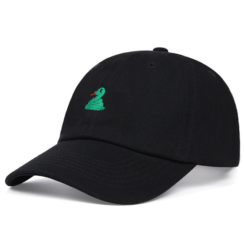 Green Snake Embroidery Baseball Cap Adjustable Casual Dad Hat Sunscreen