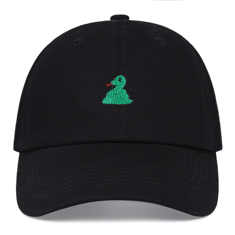 Green Snake Embroidery Baseball Cap Adjustable Casual Dad Hat Sunscreen