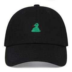 Green Snake Embroidery Baseball Cap Adjustable Casual Dad Hat Sunscreen